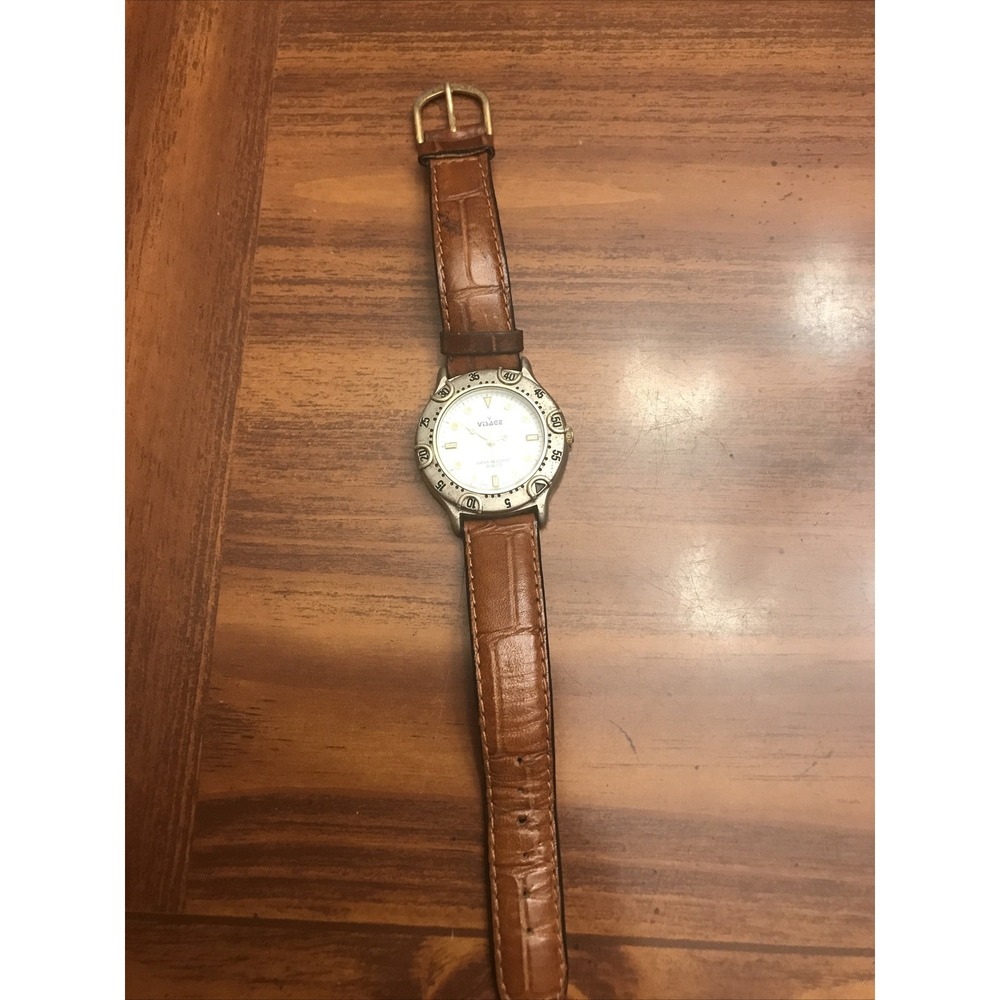 Mens‎ Vintage VISAGE Leather Band Watch